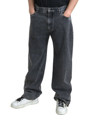 Elegant Dark Grey Straight Denim Jeans Dolce & Gabbana