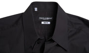 Elegant Slim Fit Black Cotton Dress Shirt Dolce & Gabbana