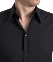 Elegant Slim Fit Black Cotton Dress Shirt Dolce & Gabbana