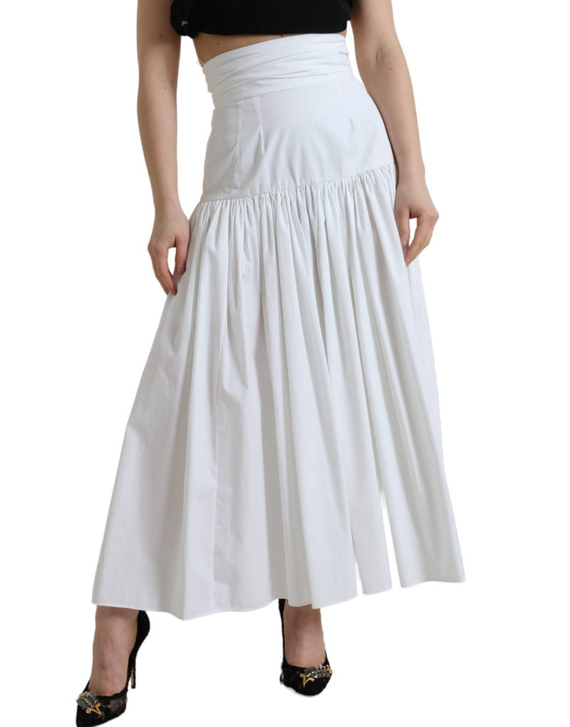 Elegant High Waist Cotton Maxi Skirt Dolce & Gabbana