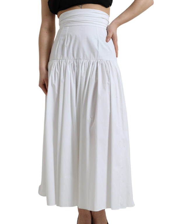 Elegant High Waist Cotton Maxi Skirt Dolce & Gabbana