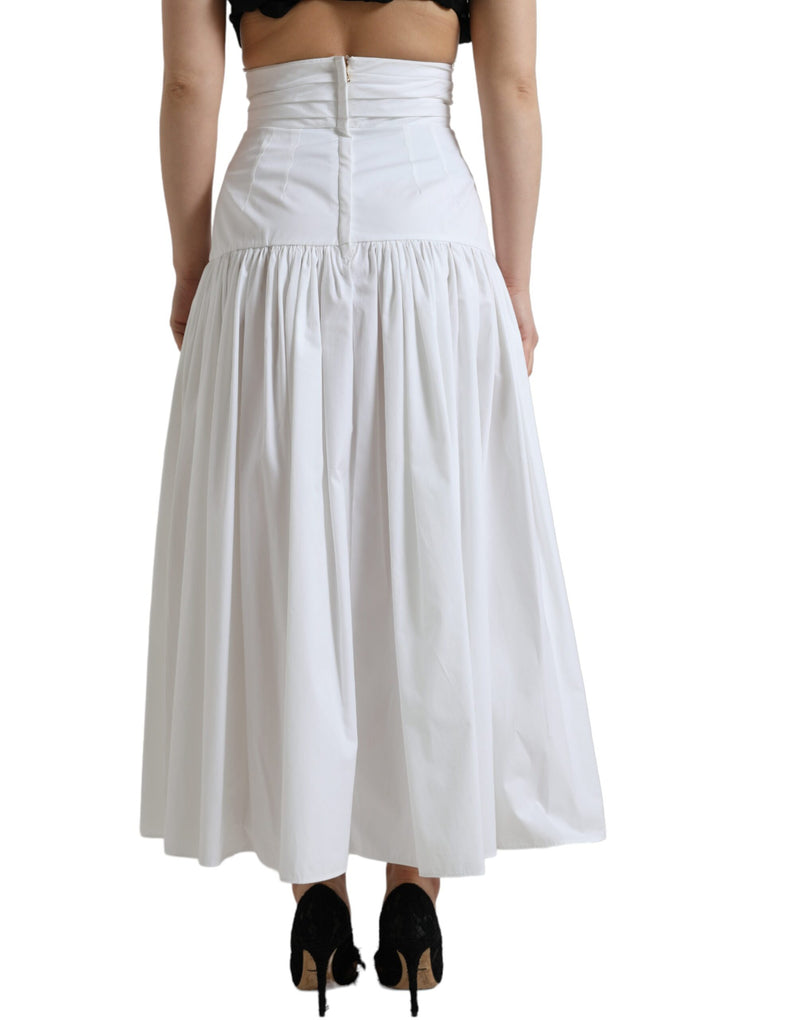 Elegant High Waist Cotton Maxi Skirt Dolce & Gabbana