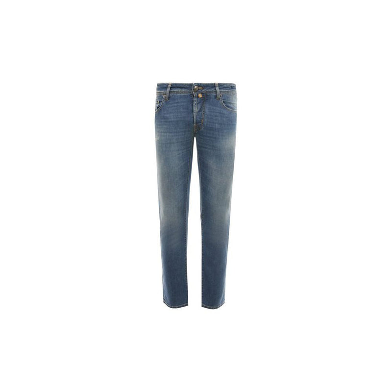 Light Blue Cotton Men Jeans with Stretch Fit Jacob Cohen