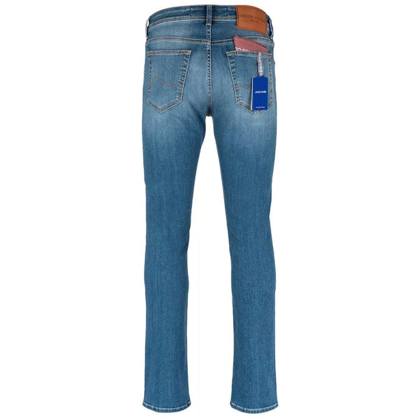 Elegant Slim Fit Light Blue Denim Jacob Cohen