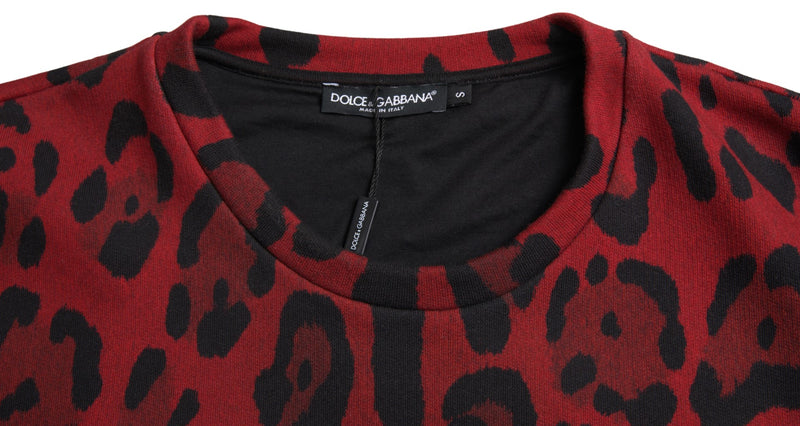 Red Leopard Print Cotton Tank Top Dolce & Gabbana