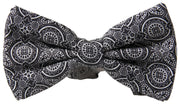 Elegant Black & White Silk Bow Tie Dolce & Gabbana