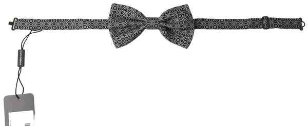 Elegant Black and White Silk Bow Tie Dolce & Gabbana