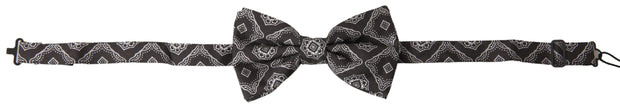 Elegant Silk Tied Bow Tie in Black & White Dolce & Gabbana