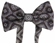 Elegant Silk Tied Bow Tie in Black & White Dolce & Gabbana