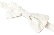 Elegant Ivory Fantasy Pattern Silk Bow Tie Dolce & Gabbana