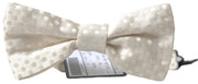 Elegant Ivory Fantasy Pattern Silk Bow Tie Dolce & Gabbana