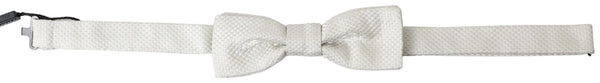 Elegant Ivory Silk Bow Tie Dolce & Gabbana