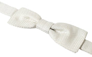 Elegant Ivory Silk Bow Tie Dolce & Gabbana