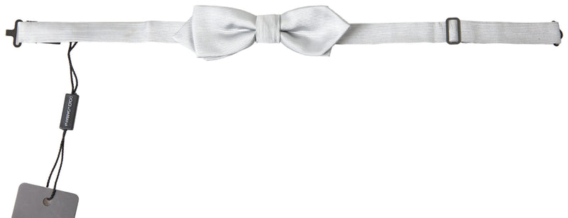 Elegant Silk Bow Tie in Grey Dolce & Gabbana