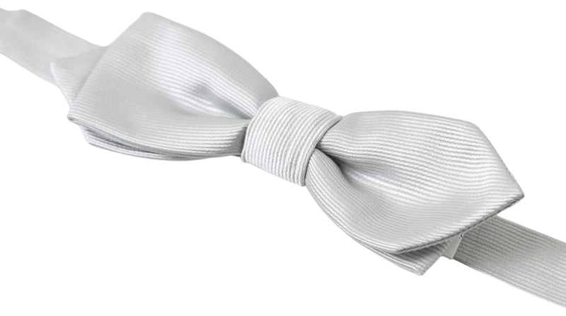 Elegant Silk Bow Tie in Grey Dolce & Gabbana