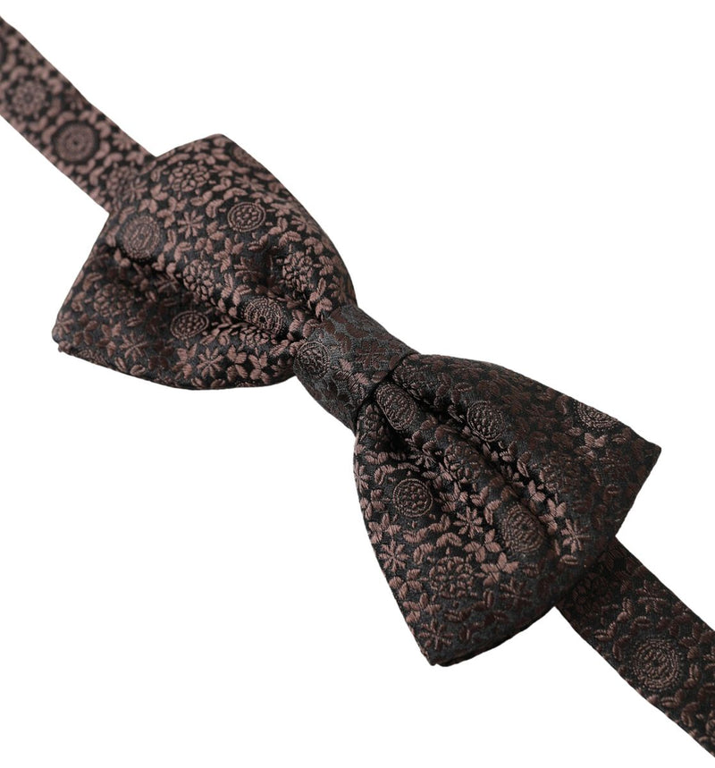 Elegant Silk Brown Bow Tie Dolce & Gabbana