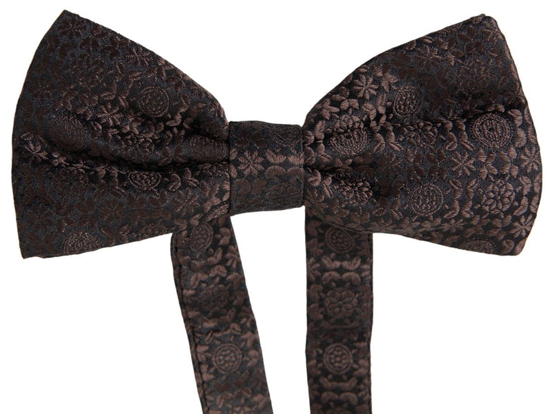 Elegant Silk Brown Bow Tie Dolce & Gabbana