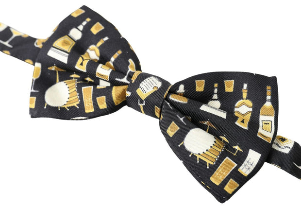 Elegant Black Silk Bow Tie Dolce & Gabbana