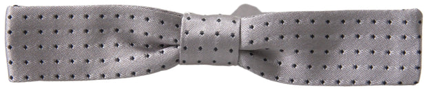 Elegant Grey Silk Bow Tie Dolce & Gabbana