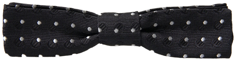 Elegant Silk Black Bow Tie with Signature Clasp Dolce & Gabbana