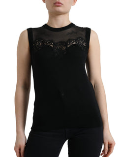 Elegant Lace Trim Sleeveless Tank Top Dolce & Gabbana