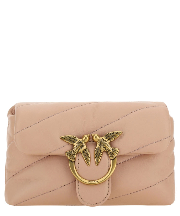 Chic Blush Quilted Crossbody Love Puff Bag PINKO