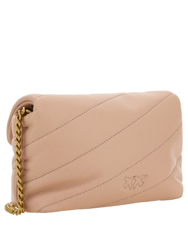 Chic Blush Quilted Crossbody Love Puff Bag PINKO