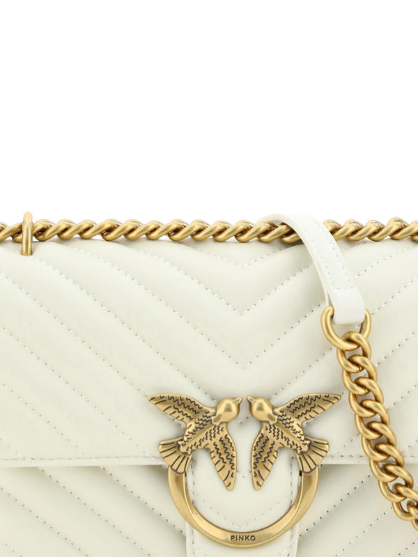 Elegant White Mini Love Shoulder Bag PINKO