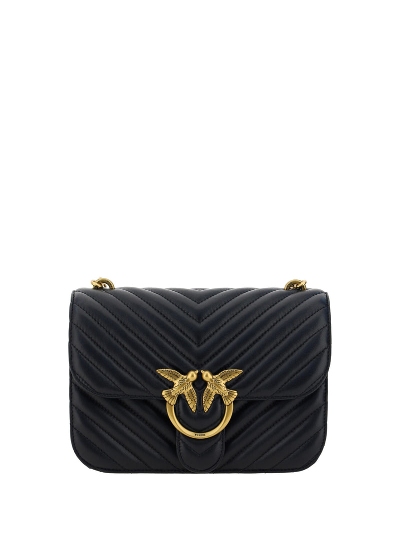 Elegant Black Quilted Leather Shoulder Bag PINKO