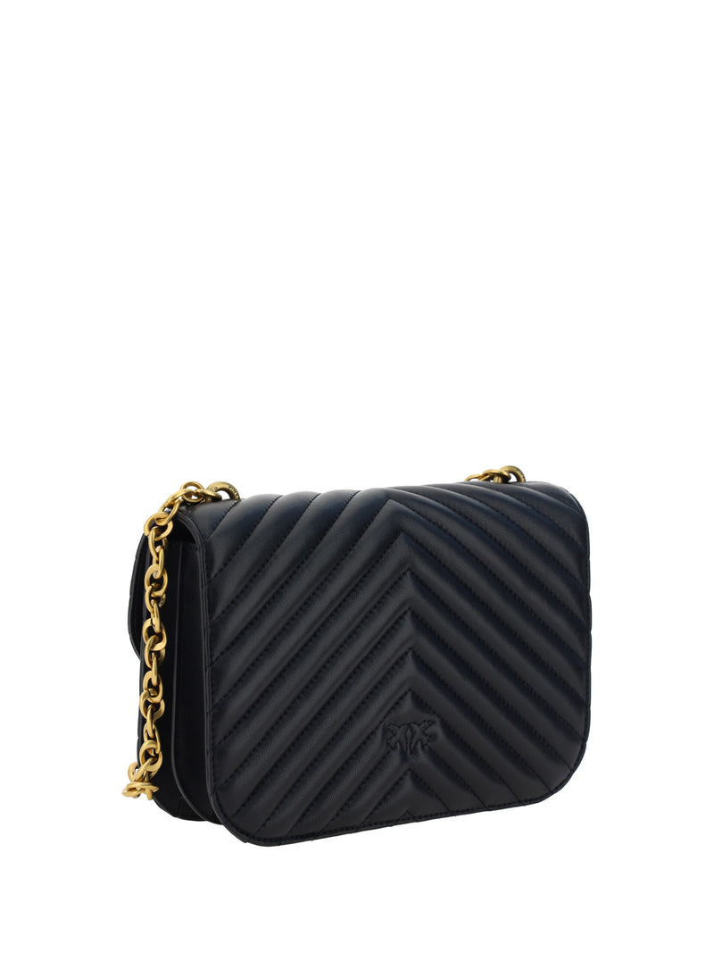 Elegant Black Quilted Leather Shoulder Bag PINKO