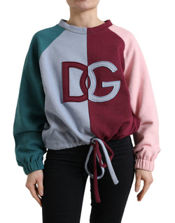 Elegant Multicolor Crew Neck Cotton Sweater Dolce & Gabbana