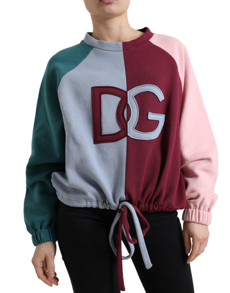 Elegant Multicolor Crew Neck Cotton Sweater Dolce & Gabbana