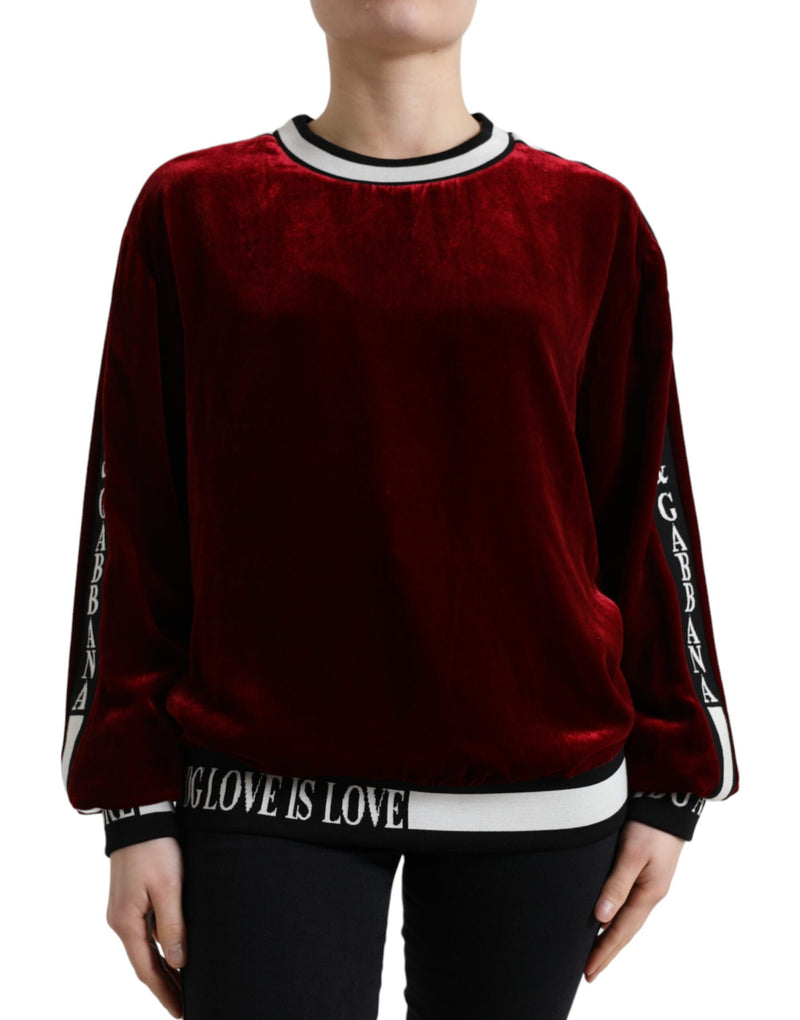 Elegant Bordeaux Silk-Blend Sweater Dolce & Gabbana