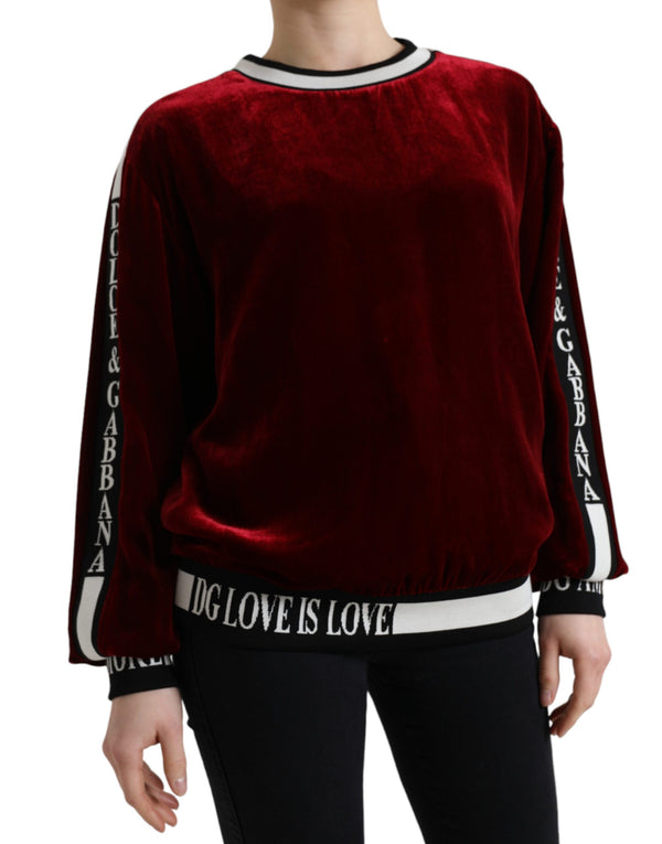 Elegant Bordeaux Silk-Blend Sweater Dolce & Gabbana