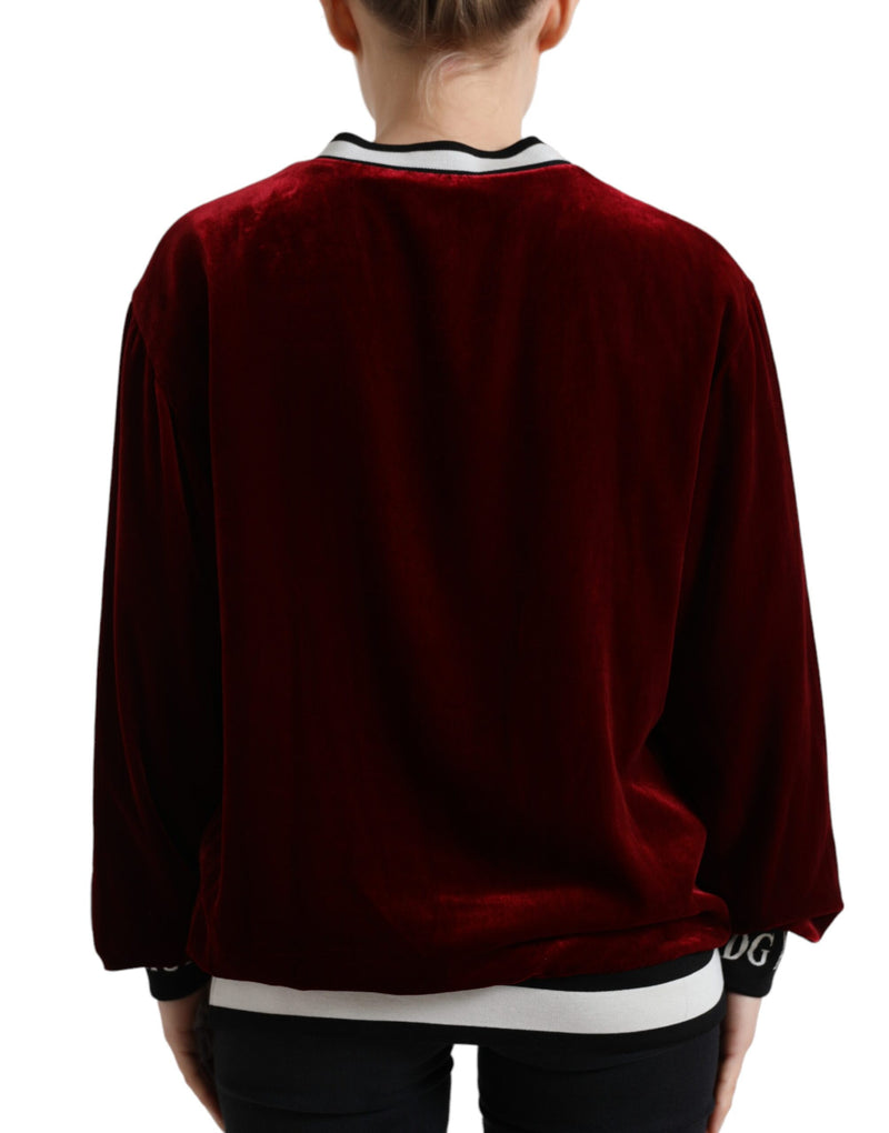 Elegant Bordeaux Silk-Blend Sweater Dolce & Gabbana