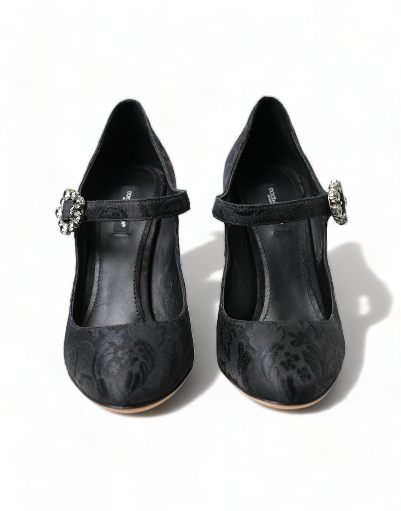 Chic Black Brocade Mary Janes Pumps Dolce & Gabbana