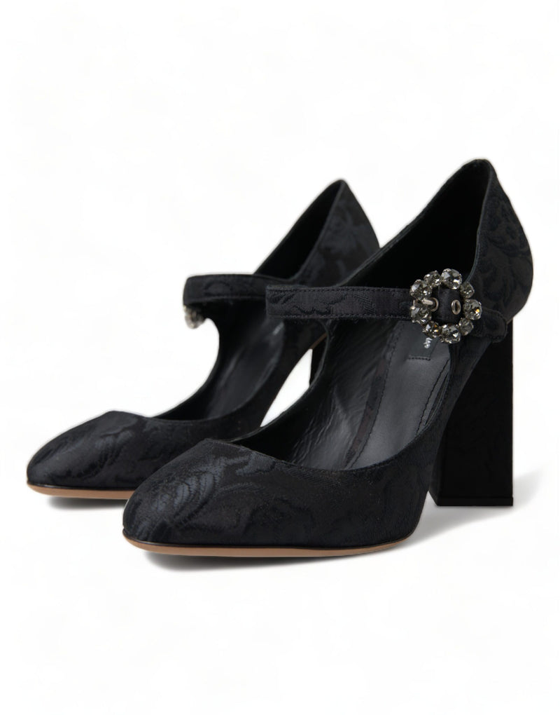 Chic Black Brocade Mary Janes Pumps Dolce & Gabbana