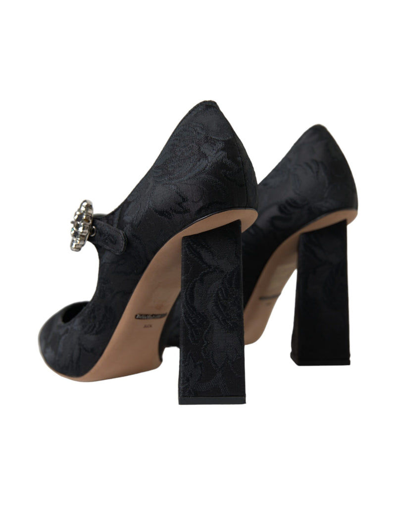 Chic Black Brocade Mary Janes Pumps Dolce & Gabbana