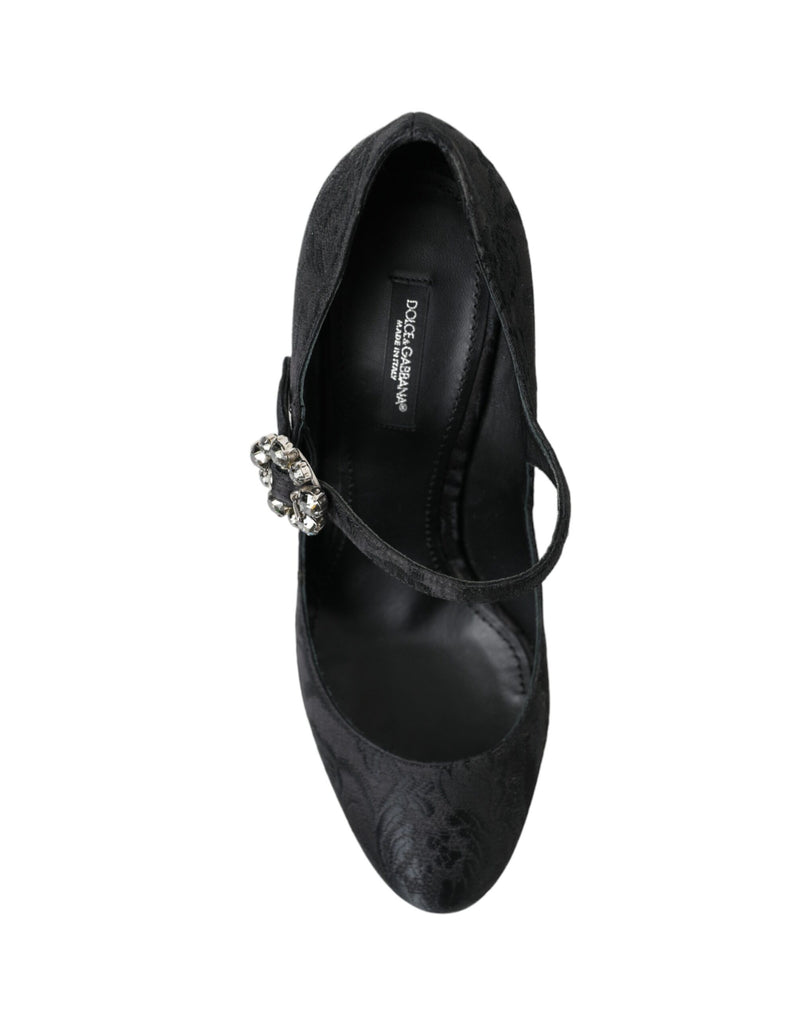 Chic Black Brocade Mary Janes Pumps Dolce & Gabbana