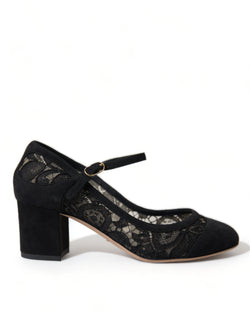 Elegant Suede Mary Jane Lace Heels Dolce & Gabbana