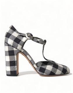 Chic Gingham T-Strap Pumps: Timeless Mary Jane Heels Dolce & Gabbana