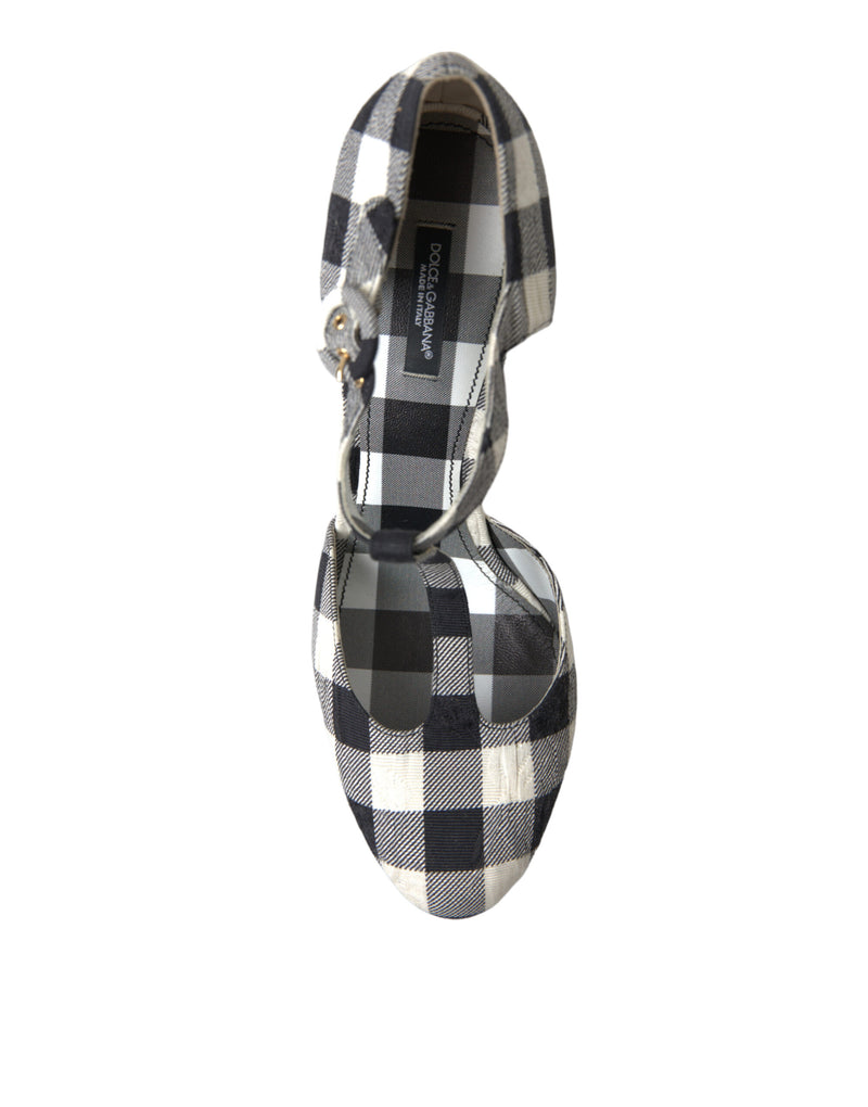 Chic Gingham T-Strap Pumps: Timeless Mary Jane Heels Dolce & Gabbana