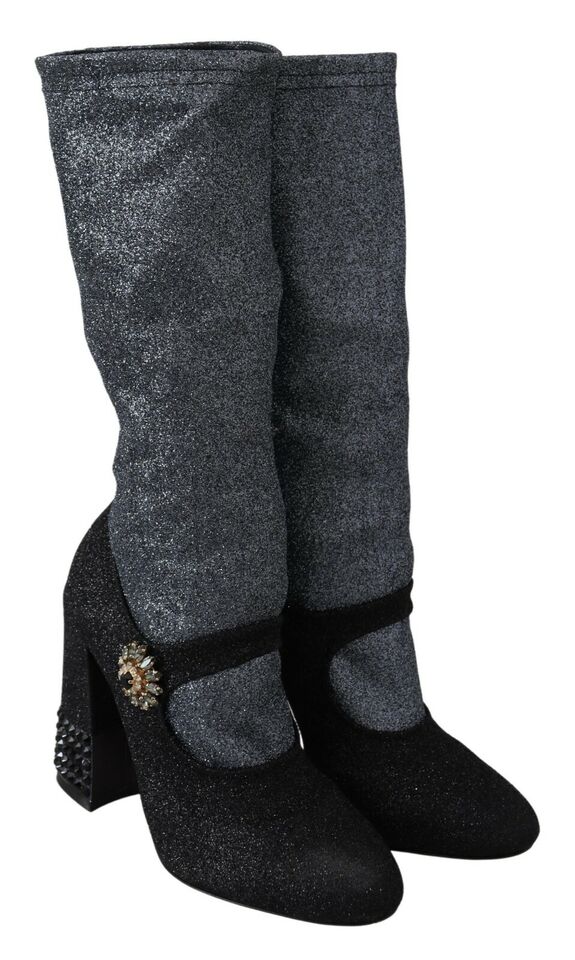 Glamorous Crystal-Embellished Booties Dolce & Gabbana