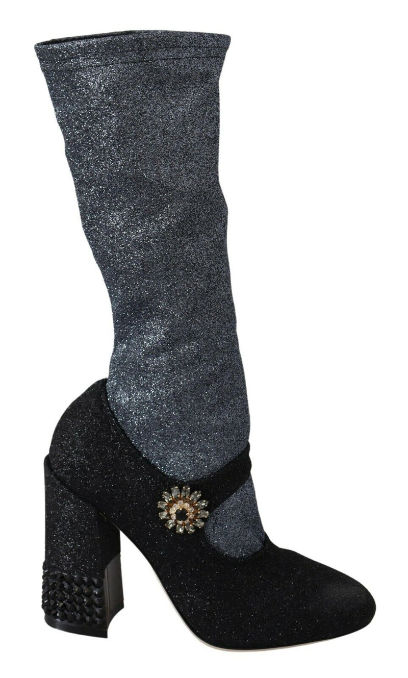 Glamorous Crystal-Embellished Booties Dolce & Gabbana