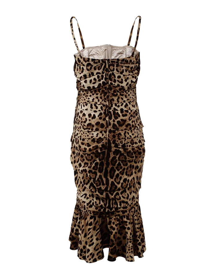 Elegant Leopard Print Cady Dress Dolce & Gabbana