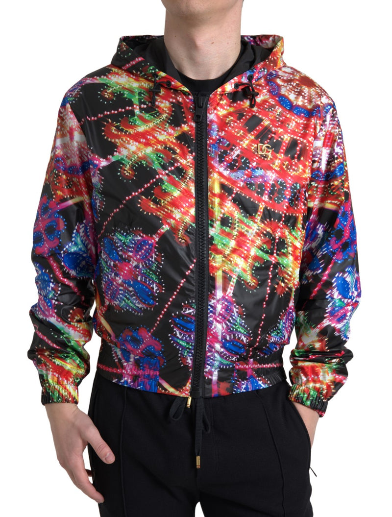 Multicolor Full Zip Hooded Sweater Dolce & Gabbana