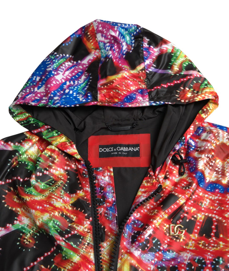 Multicolor Full Zip Hooded Sweater Dolce & Gabbana