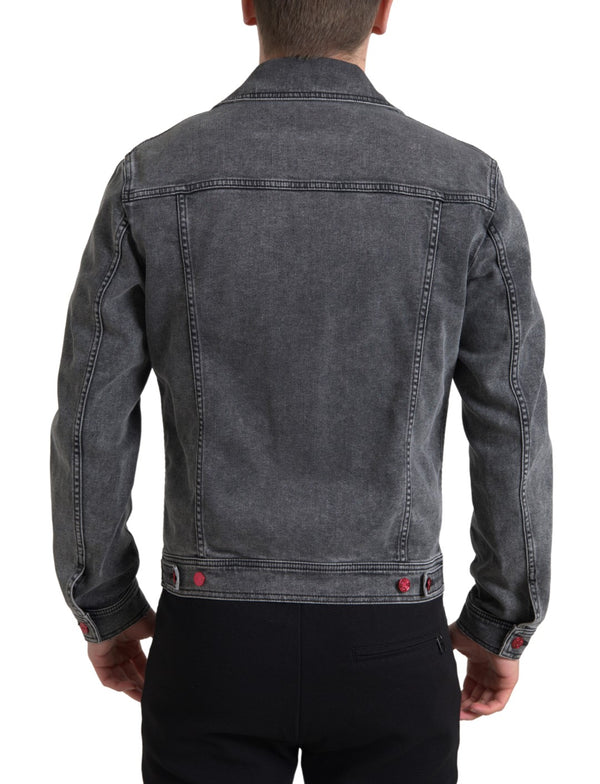 Elegant Gray Stretch Denim Jacket Dolce & Gabbana