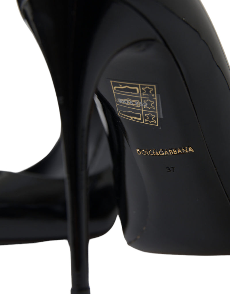 Elegant Black Patent Stiletto Heels Dolce & Gabbana