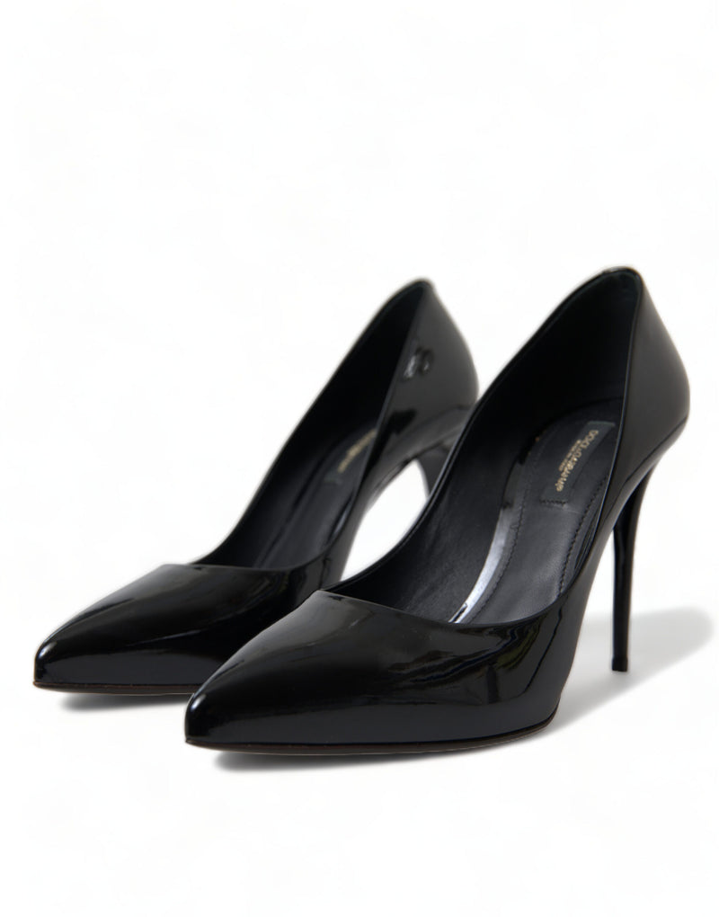 Elegant Black Patent Stiletto Heels Dolce & Gabbana